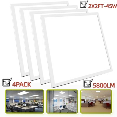 2x2 FT LED Flat Panel Light 45 Watts 5800LM Led Drop Ceiling Lights, ETL Listed