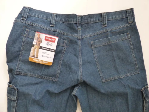 Wrangler Men's Cargo Jeans 6 Pocket  - Relaxed Fit - 1070LGWDS image 3