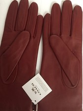 New Coach Women Red Leather Gloves Size 7