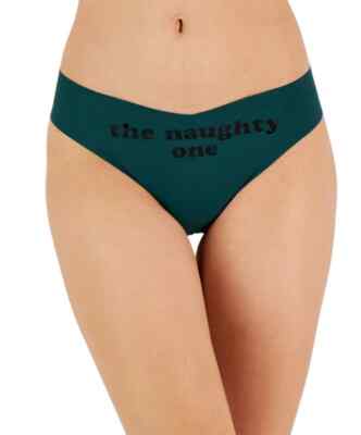 New Jenni Women's No Show Thong Underwear The Naughty One Green Size XL