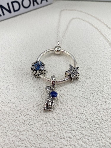 Pandora Halskette Anhänger Herz 'O' Anhänger Silber 50cm + 3 charms S925 - Bild 4 von 5