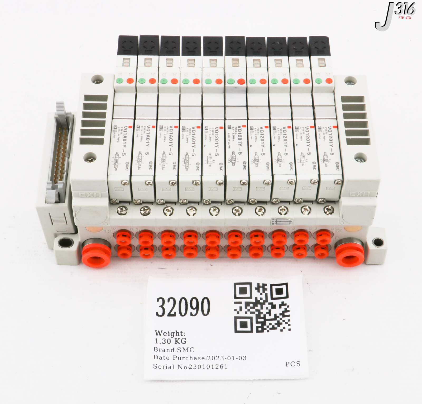 32090 SMC 10-SLOT PNEUMATIC MANIFOLD, AMAT 4060-00633 US17276