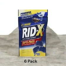 6 Pack RID-X Pouches Septic System Treatment  Rid-x #1 Recommend 