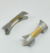 19MM VINTAGE ROLEX DATE ENDLINKS FOR OYSTER WATCH BAND TWO TONE BRUSHED