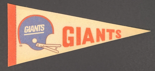 Vintage 70s New York Giants Mini Felt Pennant Flag 9" x 4" NFL Football Team