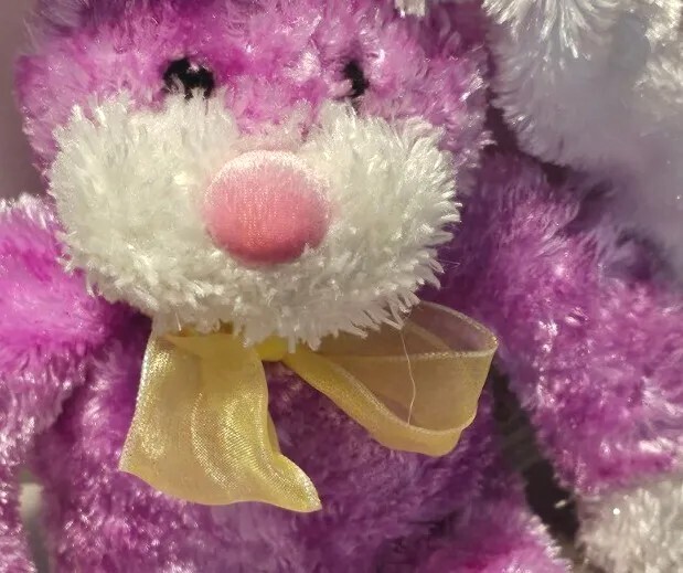 Vintage Dan Dee Pink Bunny Rabbit Poseable Ears Shimmer 11