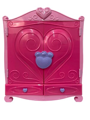 Build-a-Bear Pink Armoire Dress Accessory Closet wardrobe Hangers/Drawers B.A.B