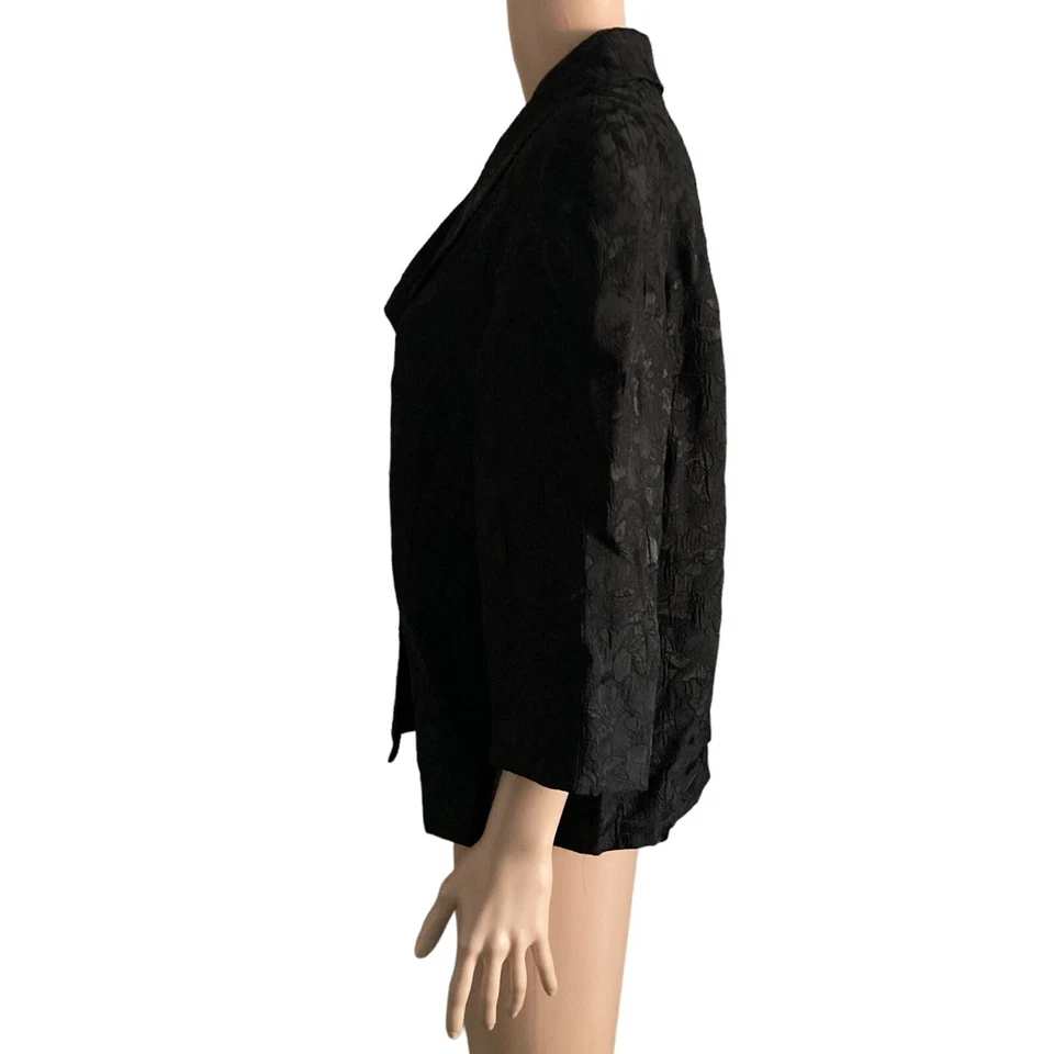 Blazer Mujer Colección JM Talla 12 Negro Jacquard Floral Un Botón Foto 4 de 4