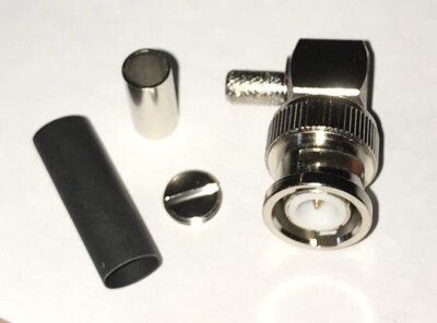 BNC Male Angle Plug Crimp RG58 RG142 RG400 RFC195 RF Connector Fast USA