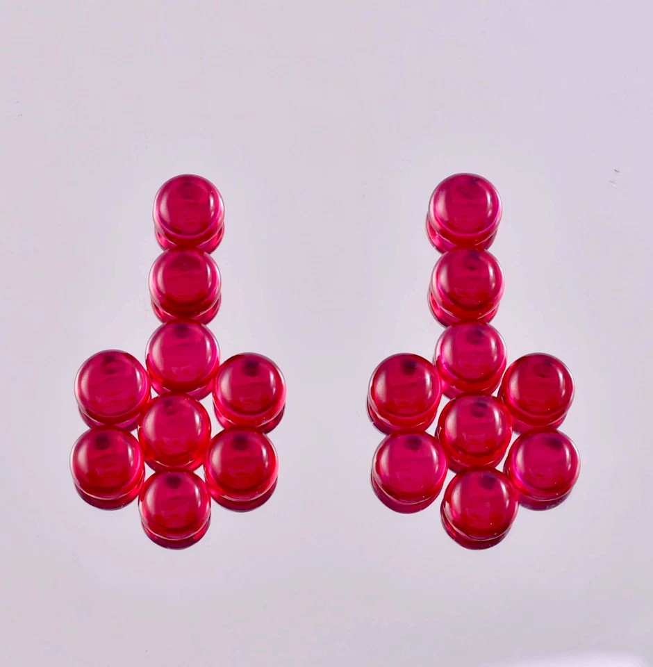 50 Pcs Natural Mozambique Red Ruby Round Smooth Loose Cabochon GIT Certified - Image 3 of 4