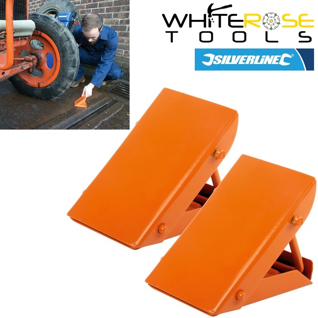 Silverline Folding Steel Wheel Chocks Pair Automotive Tools 525748 for sale online eBay