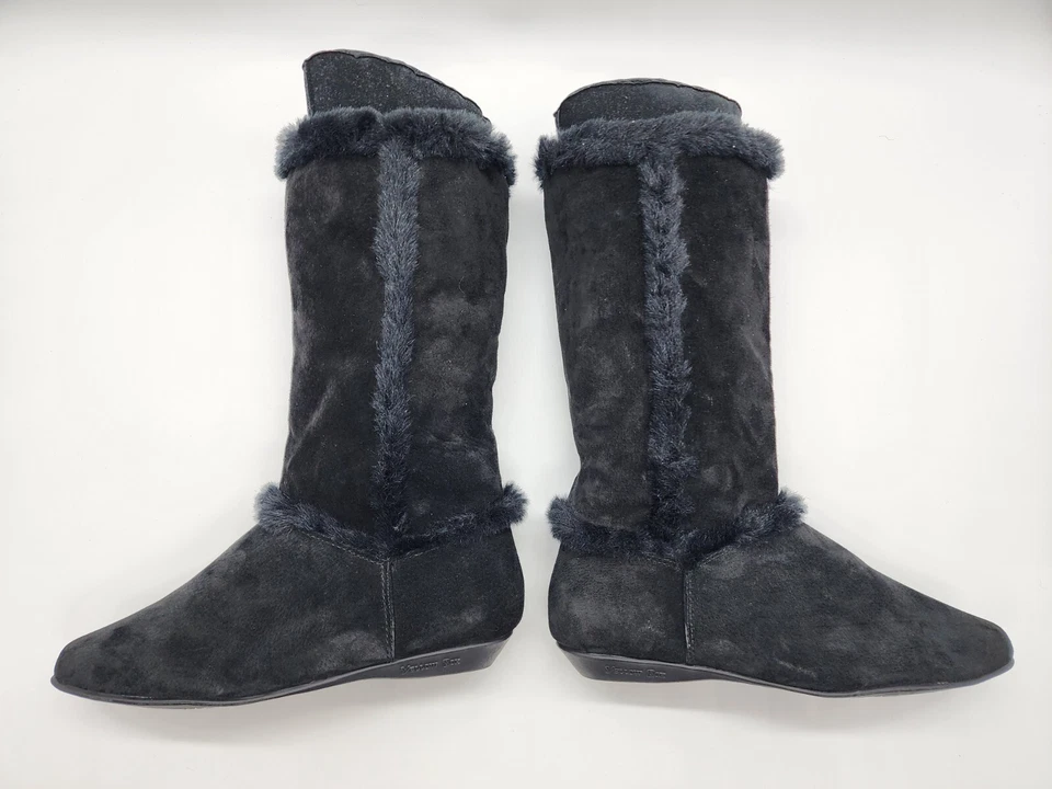 Yellow Box Women's Tall Winter Black Suede Leather Boots Size US 7.5M (RARE) - Image 4 of 4