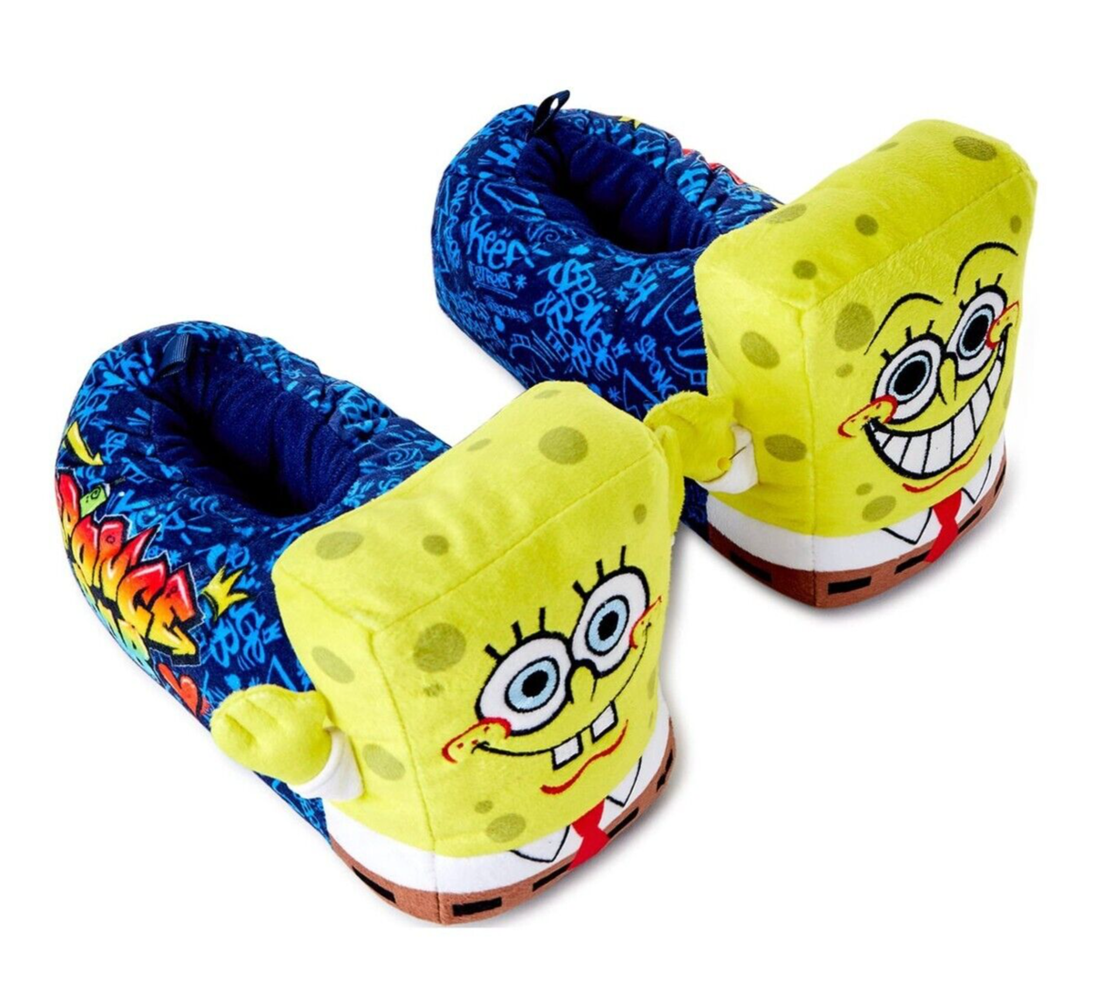 New Spongebob Squarepants Plush Slipper House Shoes Various Sizes Rubber Bottom | eBay