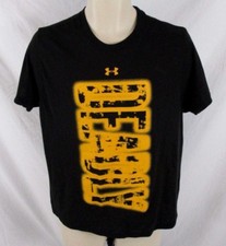 Under Armour heatgear Unisex Youth T-Shirt Black Deadly Weapon Sz XL CB74O