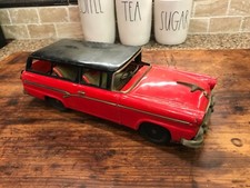 Vintage Bandai Japan Tin Friction Toy Ford 2 Door Station Wagon1956