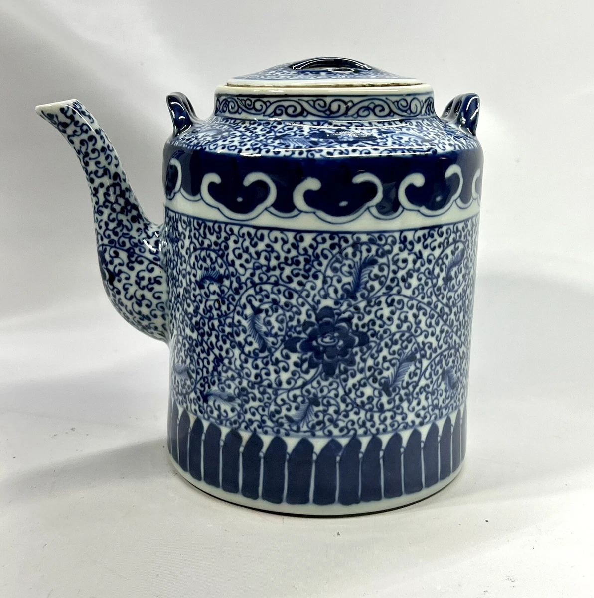 蓝色古董原始1800年以前中国风茶壶| eBay