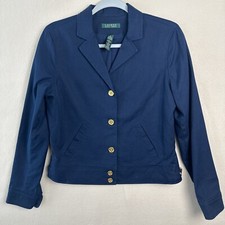 Lauren Ralph Lauren 5 Button Crop Blazer Womens Sz 6 Capri Navy Blue