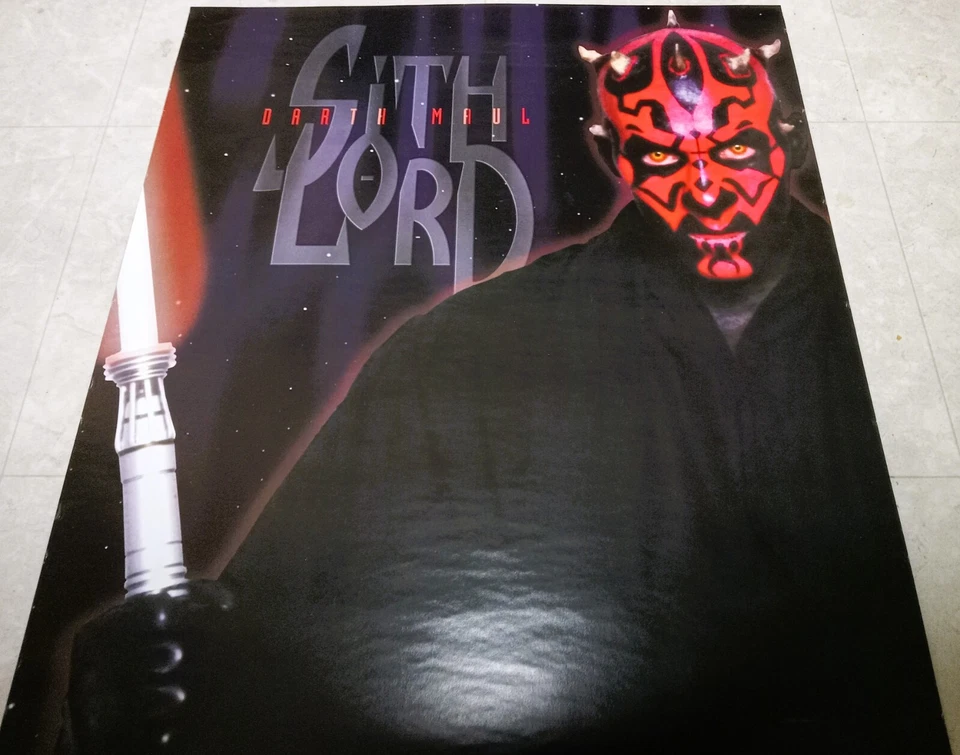 Póster RARO De Colección 1999 Star Wars Episodio Uno 6 Pies Darth Maul Sith Lord ¡Excelente! Foto 4 de 4