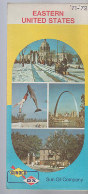 Sunoco DX Sun Oil Company Road Map Eastern United States 1971 1972