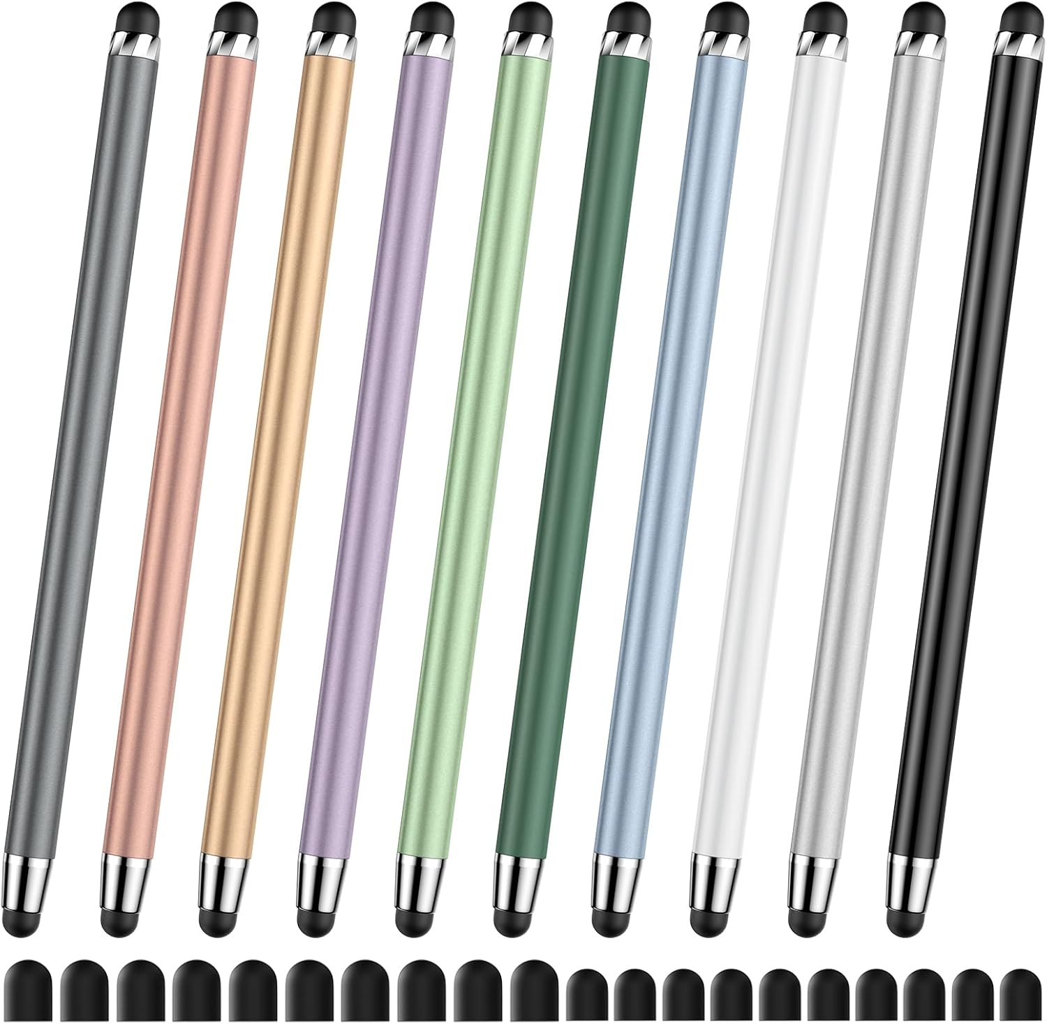 10-Pack Dual-Tip Stylus Pens for Touchscreens - High Precision & Sensitivity