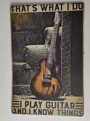 Blechschild ''THAT'S WHAT I DO / I PLAY GUITAR AND I KNOW THIN'' Gitarre E-Gitarre