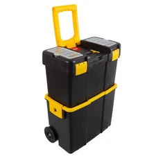 Portable Tool Box with Wheels ? Stackable 2-in-1 Tool Chest ? Foldable Comfort H