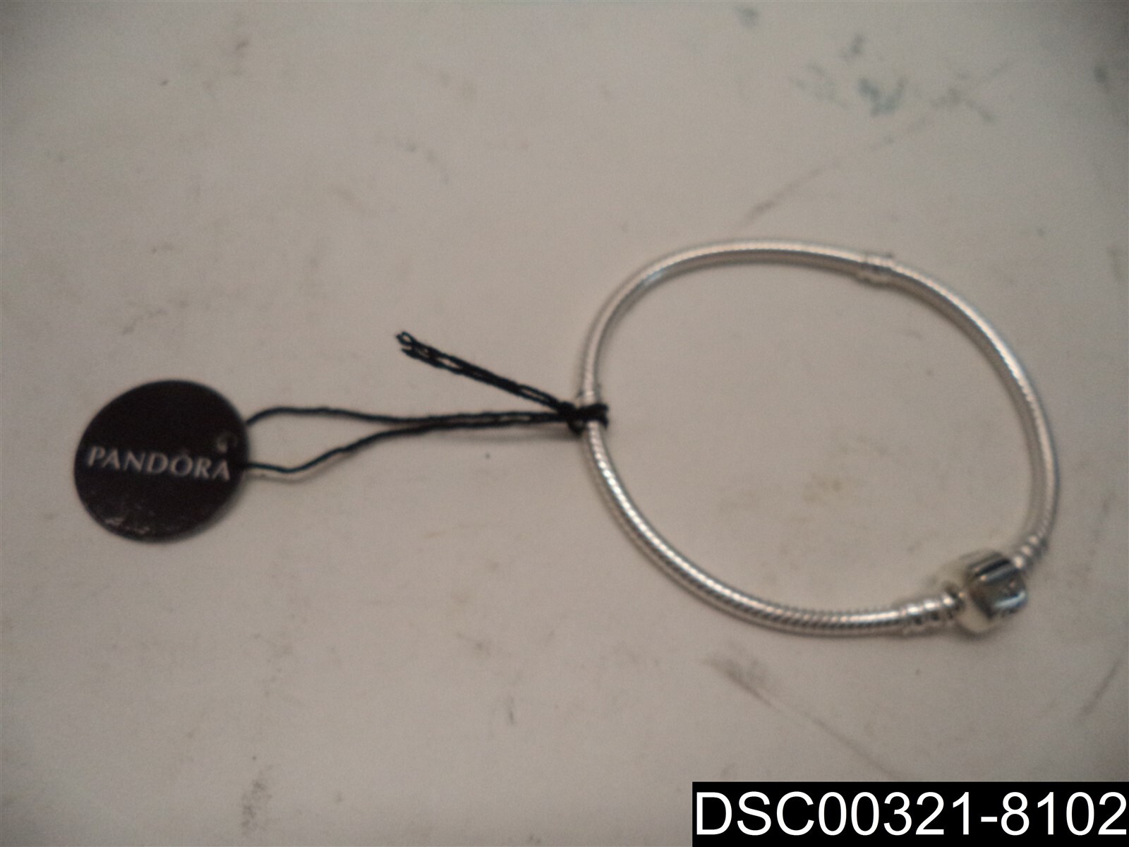 Authentic Pandora Sterling Silver Barrel Clasp Bracelet 590702HV