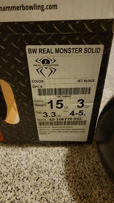 Hammer Black Widow Real Monster Solid Overseas Bowling Ball
