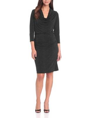 CHAUS Cheetah Print Dress Women's Medium Day Evening Career Cowl