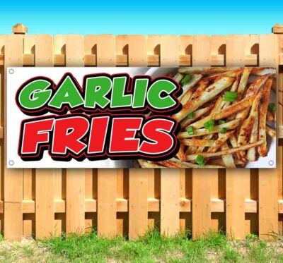 GARLIC FRIES Advertising Vinyl Banner Flag Sign Many Sizes FOOD