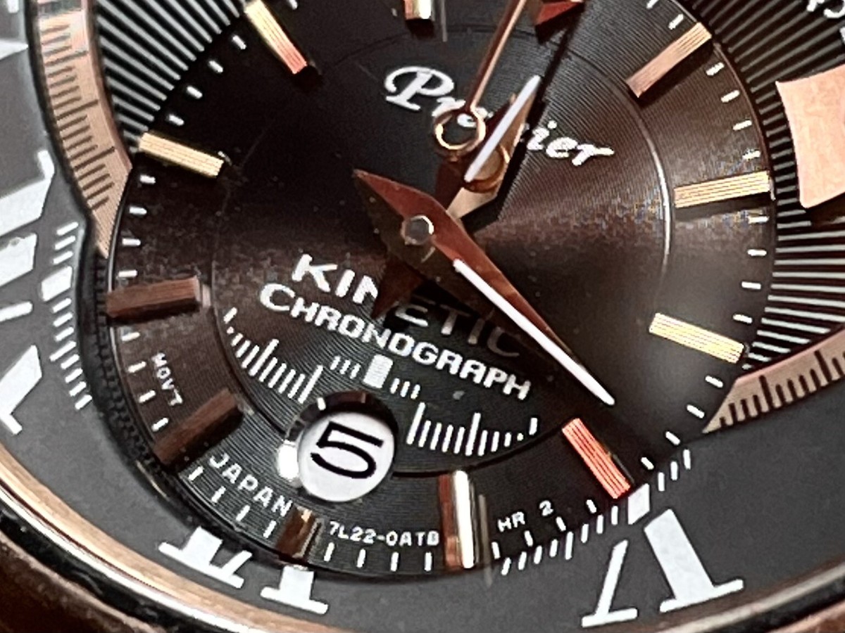 Seiko Premier Kinetic Men's/Women's Black/Rosegold Chronograph