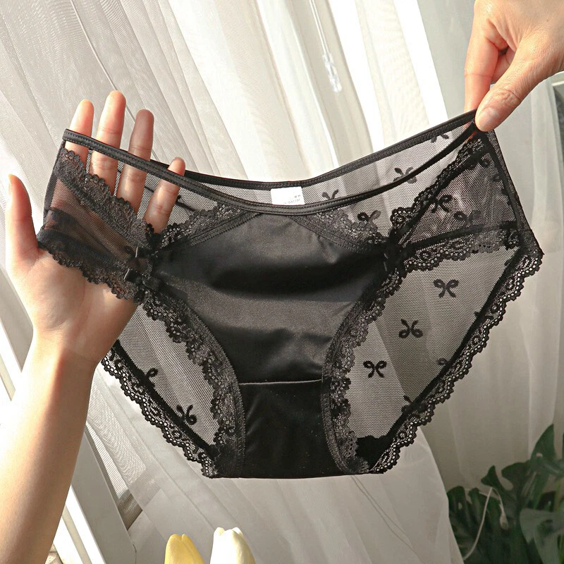 5pcs Lot Sexy Womens Satin Panties Full Briefs Silky Sheer Underwear Lingeries - Image 4 of 4