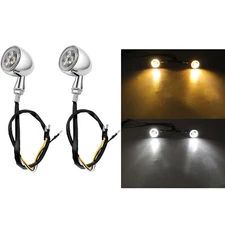 Motorcycle LED Bullet Turn Signal Amber Light For Harley Dyna Softail Sportster