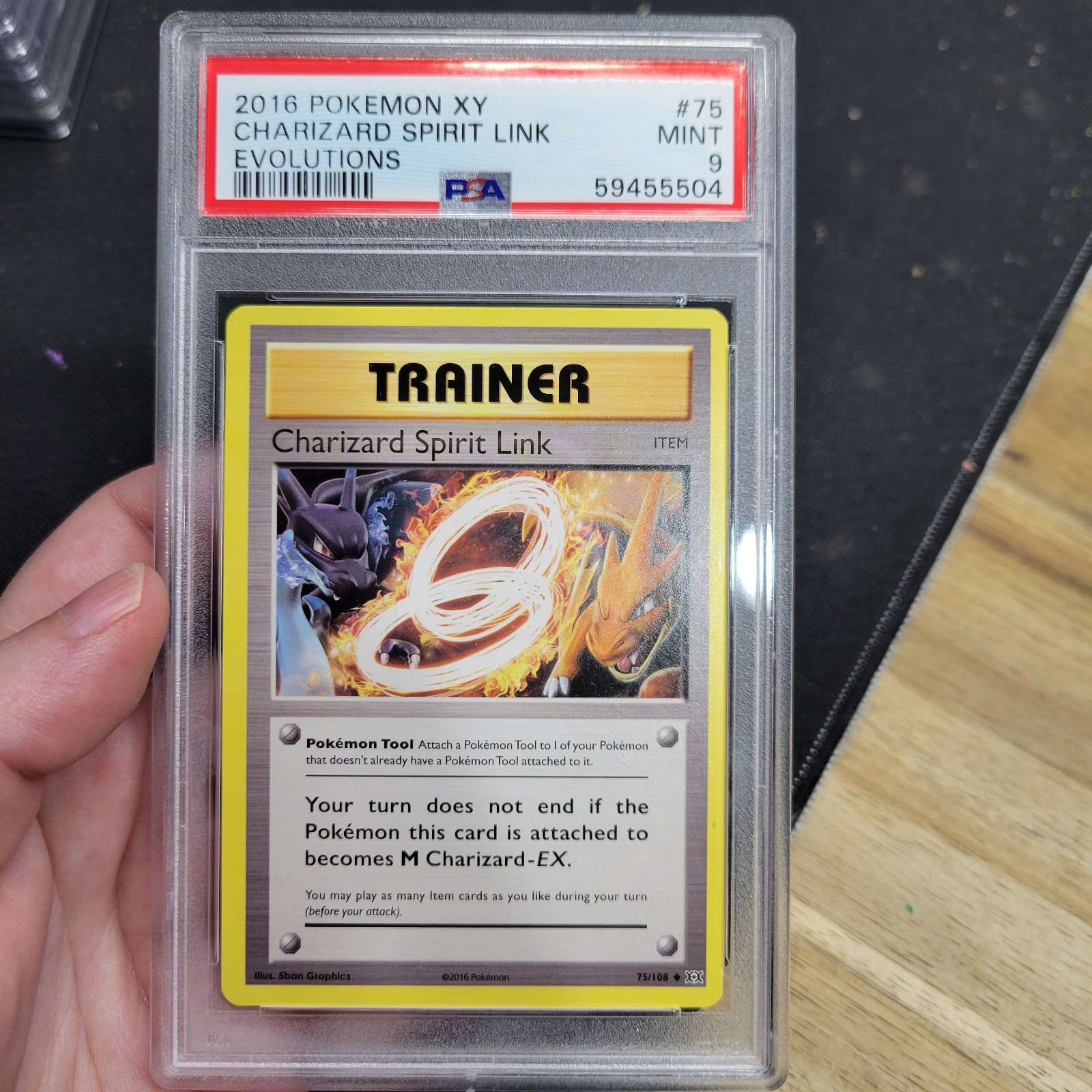 Pokémon 2016 XY Charizard Spirit Link Evolutions 75/100 PSA 9