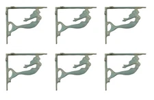 6 Cast Iron Nautical Mermaid Brackets Garden Braces Shelf Bracket Book Beach (6)