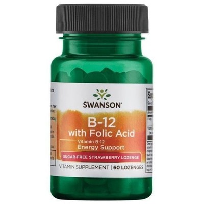 Swanson Vitamin B12 500 mcg zum Lutschen, Erdbeere - 60 Lutschtabletten