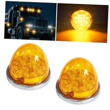 2PCS 17 LED Dual Function Watermelon Lights Amber Lens w/Stainless Steel
