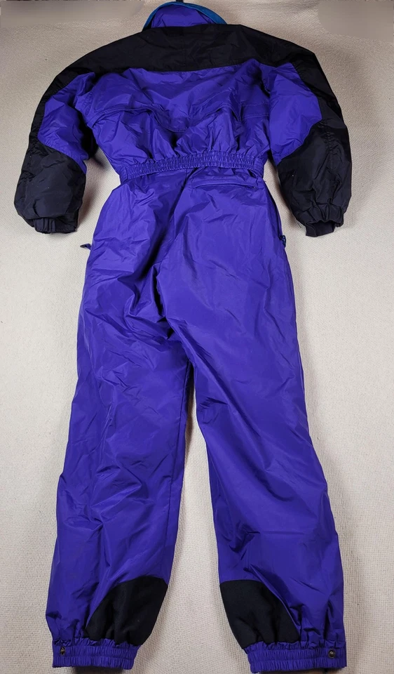 Traje de esquí Columbia vintage para mujer pequeño púrpura de una pieza con cinturón con capucha nieve años 90 Foto 2 de 4