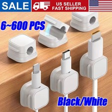 6 600 Pack Magnetic Cable Clips  Cord Holder, Under Desk Cable Management Lot