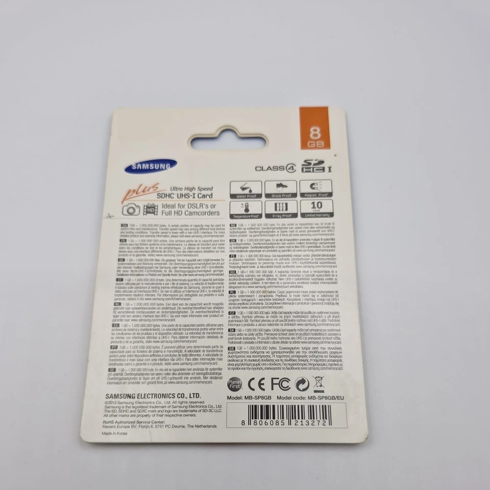 Rare Samsung 8GB Essential SDHC Memory Card - Brand New & Sealed - Image 2 of 2