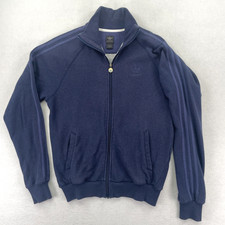 Adidas Originals Jacket Sweater Men Medium Navy 3-Stripes Trefoil Track Zip 2007