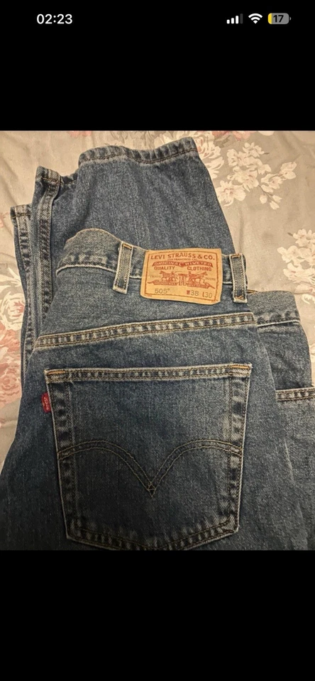 Levi’s 505 Straight Jeans W50 L24 Blue Denim Zip Fly Classic Fit, photo 1 of 2