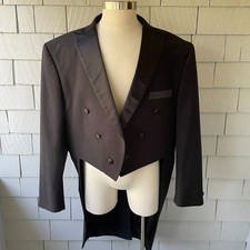 S.H. Churchill  Co Black Tuxedo Tailcoat Formal Satin Lapel and Detail Size 52R