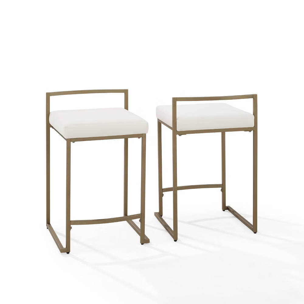 Set of 2 Harlowe Counter Height Barstools Creme - Crosley 17590₽