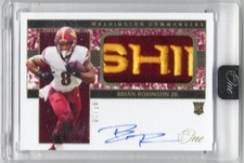 2022 Panini One Brian Robinson Jr. Patch On Card Auto /10 RC Rookie #28 Encased