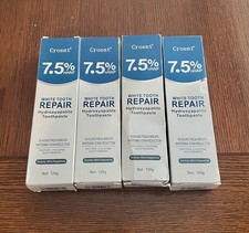 4pk Croent 7.5 nHAP White Tooth Stain Repair Hydroxyapatite Toothpaste 16hr .