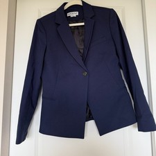 Argent single button navy blue blazer size 8 single button career