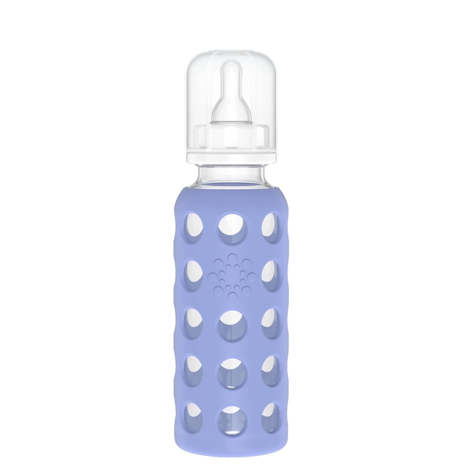 Blueberry Baby Bottle 9oz Borosilicate Glass with Silicone Sleeve and Nipple