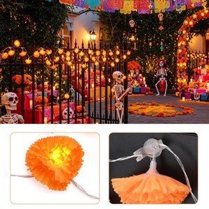 Yescom 2 Pcs 20ft 40 LED Marigold String Lights w/ Magnetic U-Clips for Decor