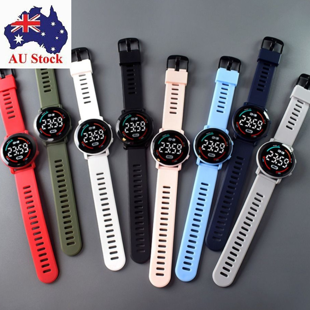 LED Digital Electronic Wrist Watch Silicone Strap Digital Watch  Unisex